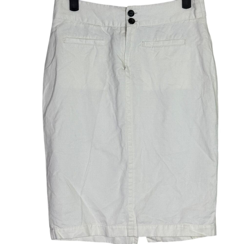 Kate Spade Saturday Pencil Skirt High Waisted Knee Length Cotton Skirt 2 White
